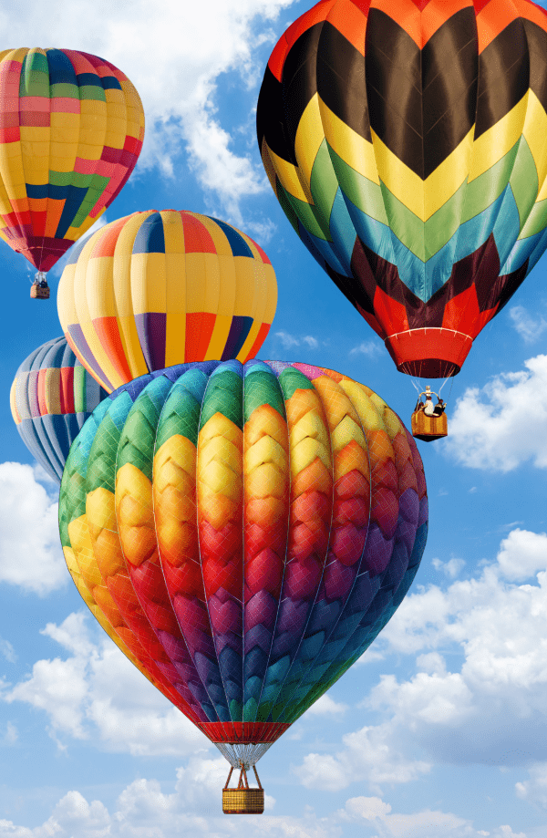 Bright Hot Air Balloons in the Sky